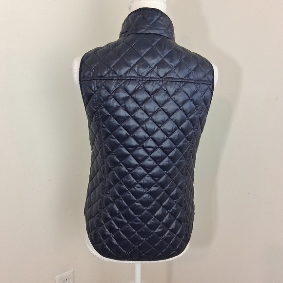J-CREW Quilted Navy Blue Down Filled Puffer Vest Size Small - Picture 4 of 9